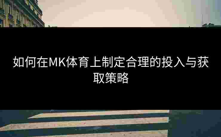 如何在MK体育上制定合理的投入与获取策略